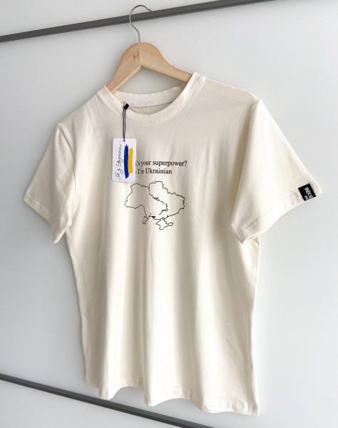 Футболка Карта України р.S молочний