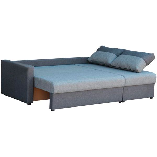 Диван кутовий Берегиня Лайт єврокнижка ППУ сірий 2190x1440x770 мм