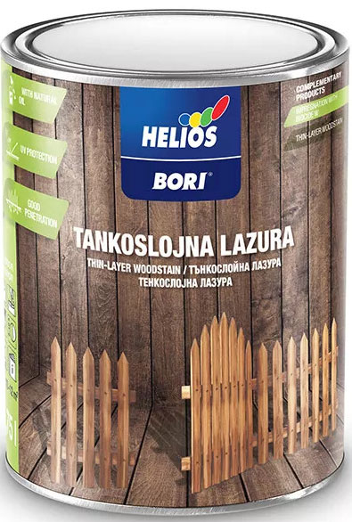 Фарба-лазур Helios Bori Thin-Layer Woodstain тонкошарова 15 ялина шовковистий мат 0,75 л