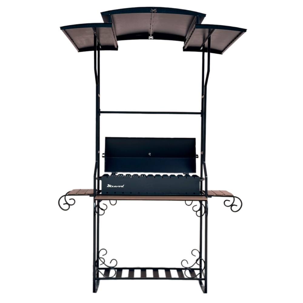 Мангал-барбекю Metalzavod с крышей на 12 шампуров сталь 4 мм