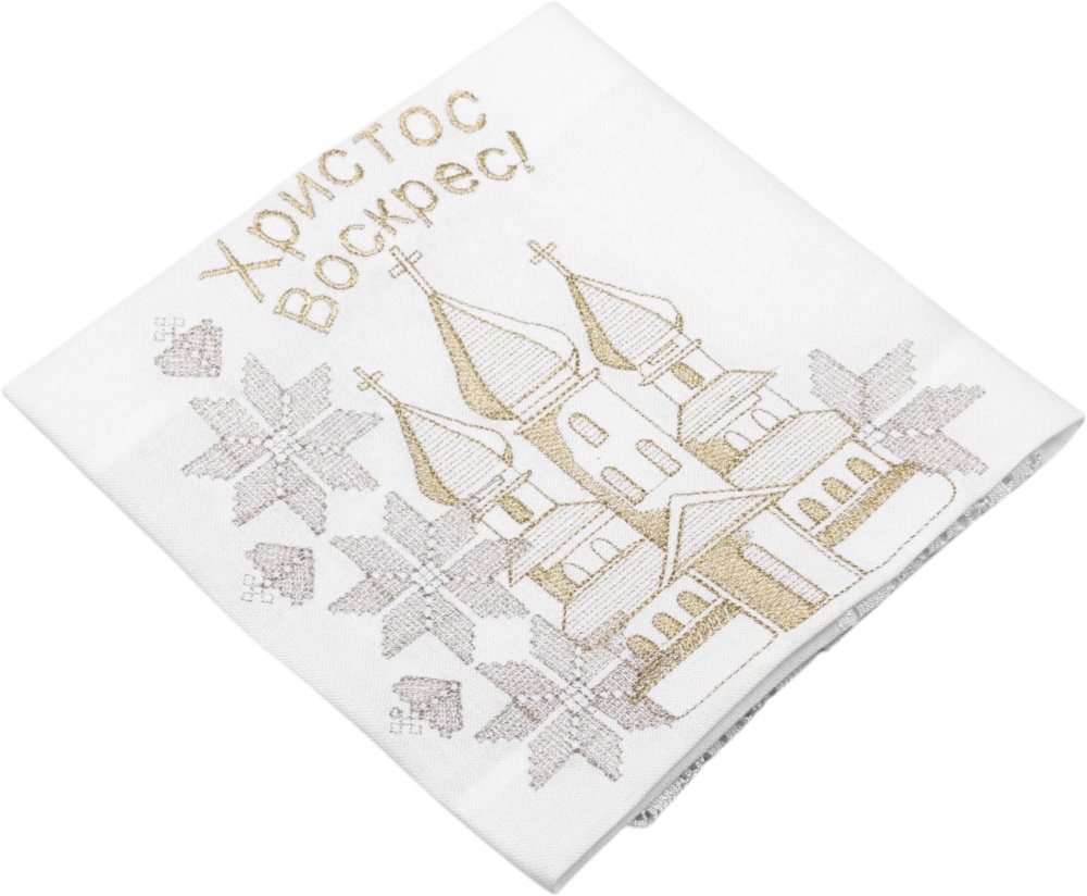 Полотенце пасхальное 694-25/09 32x70 см Эдельвика белый