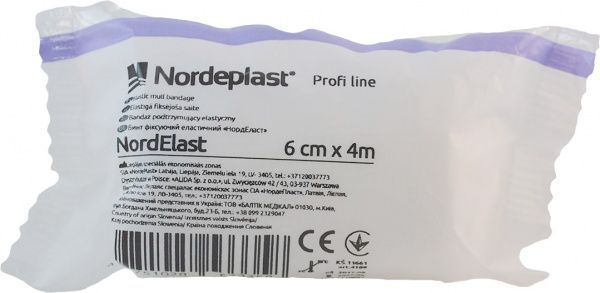 Бинт медицинский ECOPLAST эластичный НордЭласт 6 см 4 м — фото 1