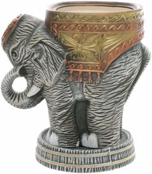 Горщик керамічний Слон мальований середній фігурний 5л сірий 