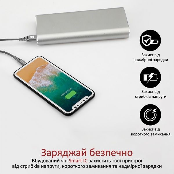 Кабель Promate USB - Lightning 2 м сірий (nervelink-i2.grey) 