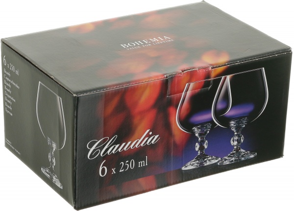 Набор бокалов для коньяка Bohemia Claudia 250 мл 6 шт. 40149/250