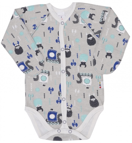 Боді дитяче для хлопчика ТМ Софія Vikings р.62 сірий із малюнком 291162 