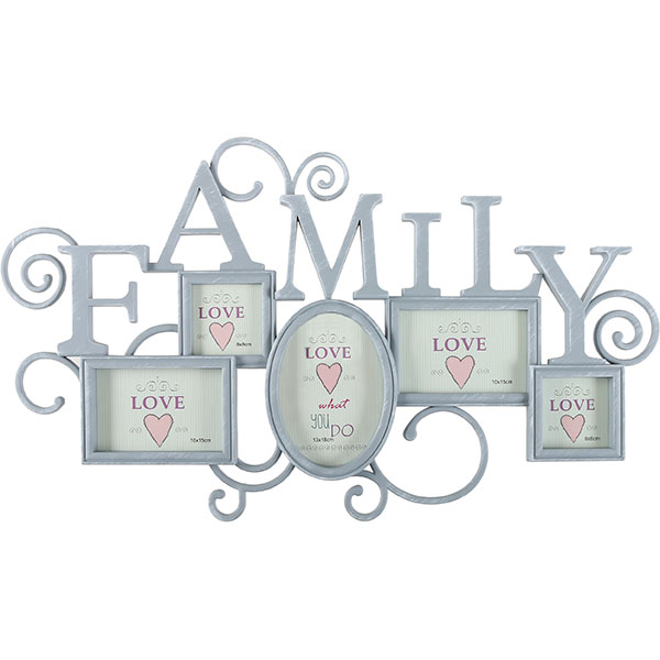 Фоторамка Колаж Сім'я сіра 5 шт