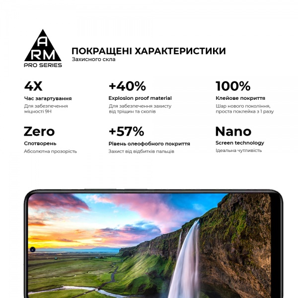 Защитное стекло Armorstandart Pro для Xiaomi Redmi Note 11 Pro (ARM60459) black