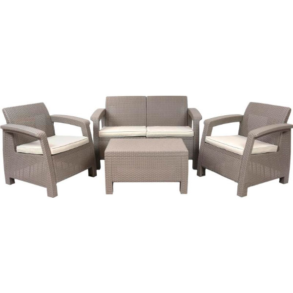 Комплект мебели Keter Corfu капучино 227640 капучино/песочный