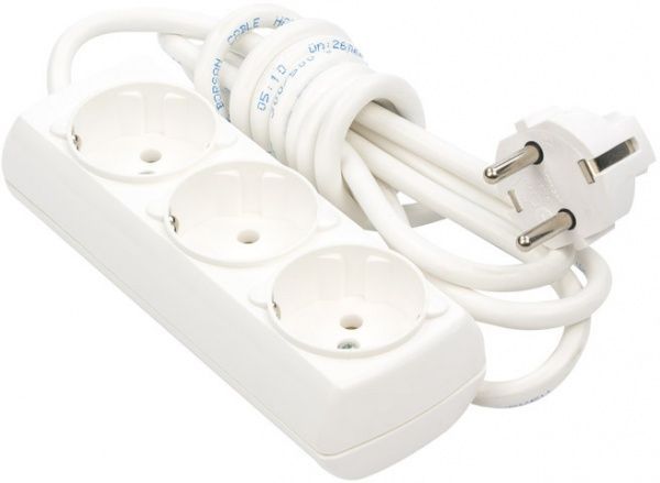 Подовжувач Borsan із заземленням 3 гн. білий 2 м BR.1553-2 