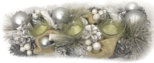 Вінок-свічник з шишками і кульками 37x14x8 см 7005160578