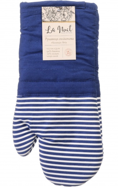 Рукавица силиконовая Stria 17,7x33 см синий La Nuit 