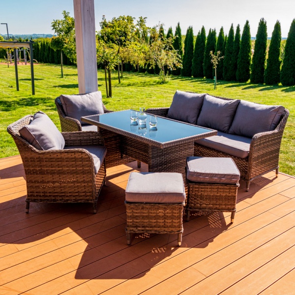 Комплект меблів Cezar з подушками сіро-бежевий 