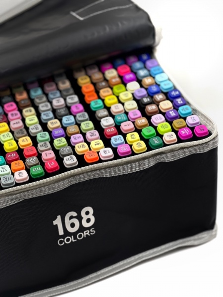Набір двосторонніх скетч маркерів Brushme 168 шт. різнокольоровий MPTT168 