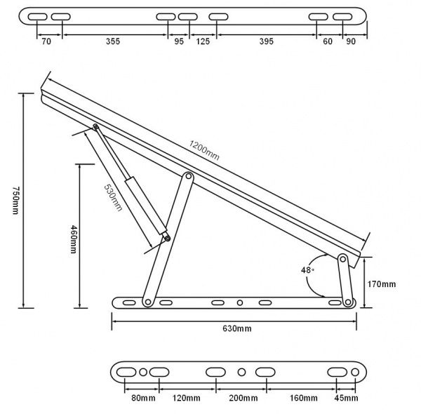 Механізм підйомний для ліжка 500-1000N L-1,2 80005