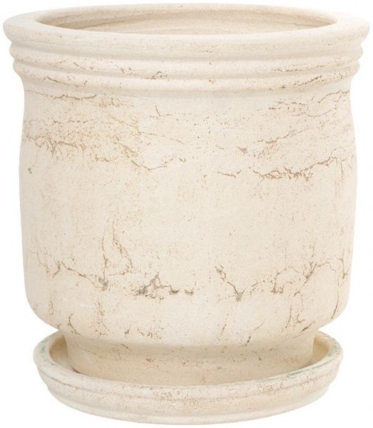 Горшок шамотный Самовар средний 100 круглый 29,8л кремовый 