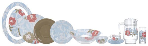 Сервиз столовый Peony Floral Blue 46 предметов N6255 Luminarc
