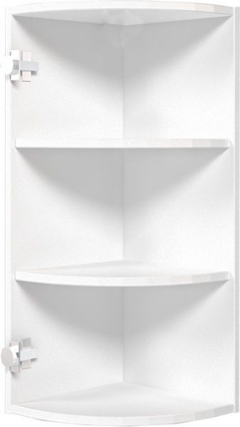 Шкаф верхний угловой радиусный 300x720x300 мм белый 