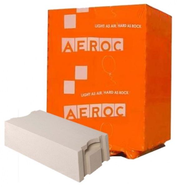 Газобетонный блок Aeroc 610x200x375 мм D-300 ПГ 