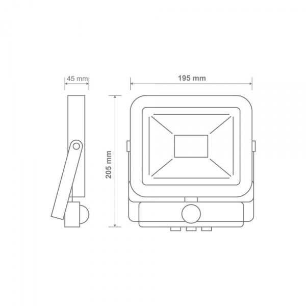Прожектор с датчиком движения Maxus LED 30 Вт IP65 черный 1-MFL-01-3050s 