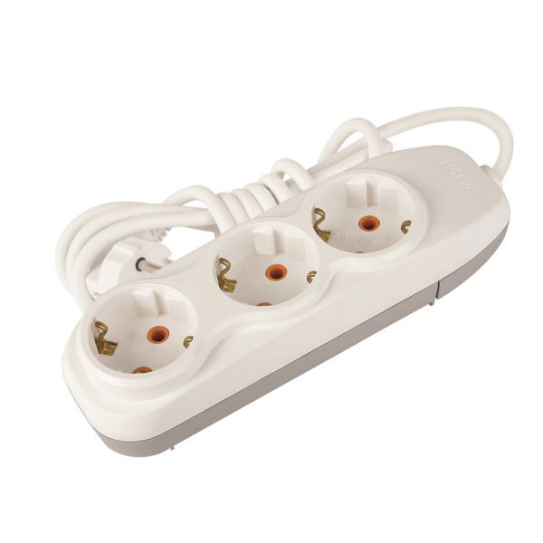 Удлинитель Nilson 3 гнезда 5 м c заземлением белый