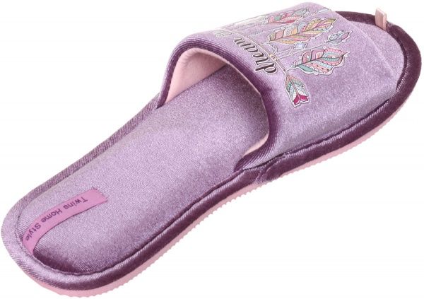 Тапки домашние Twins HS-VL велюр с наклейкой р. 40 лиловый 