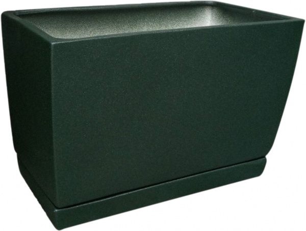 Горщик керамічний Larsan з піддоном вискоий прямокутний 6 л оливковий 