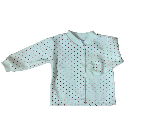 Кофточка детская для девочки Моя планета красный горошек р.68 белый с принтом 