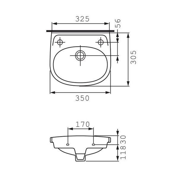 Умывальник Cersanit Eko 35 K07-002-P