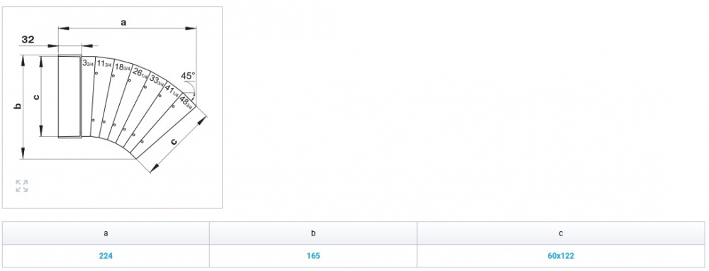 Колено Вентс 60х122 72710