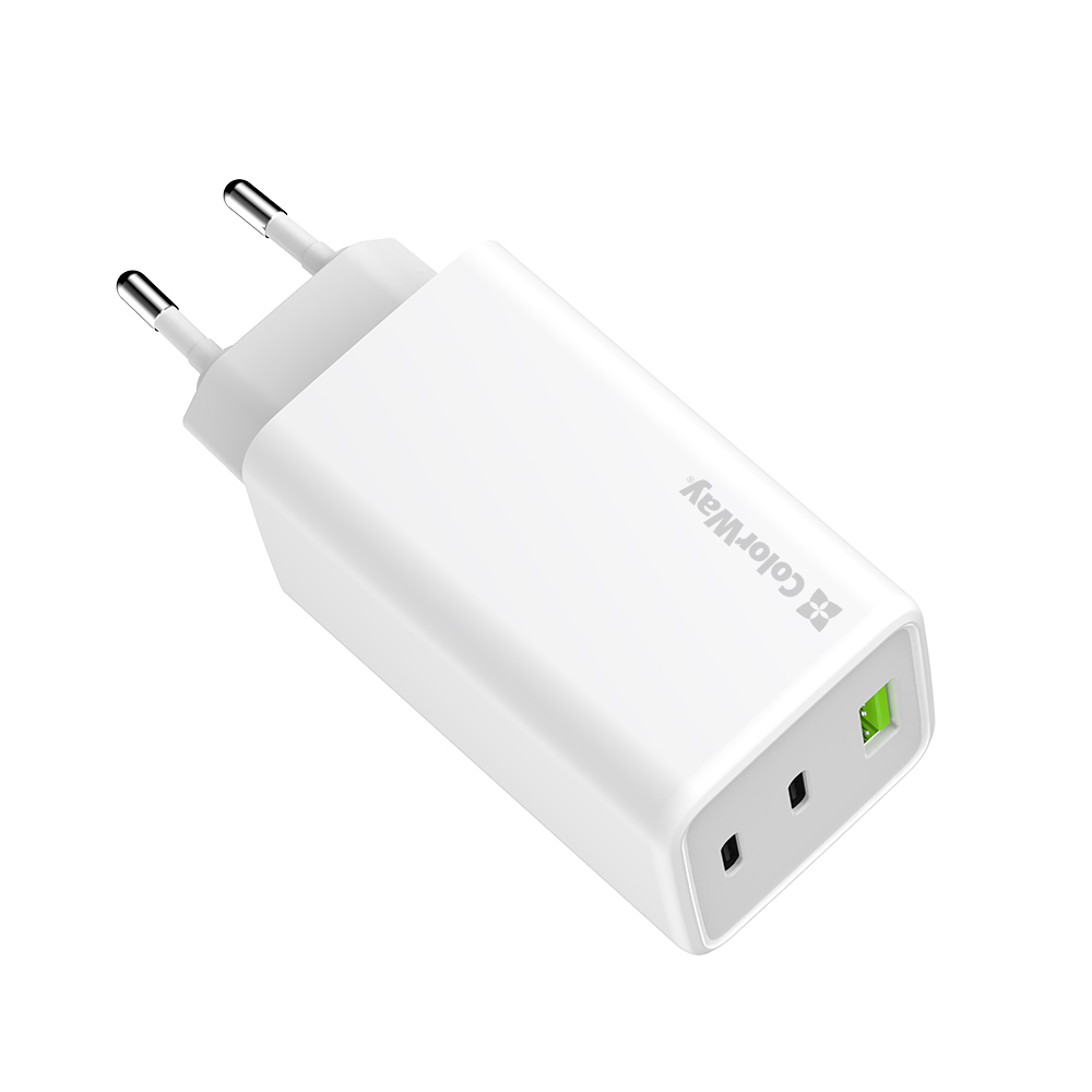 Мережевий зарядний пристрій ColorWay GaN Mini 100W PD Port PPS USB (USB-2C1A) білий (CW-CHS061PD-WT)