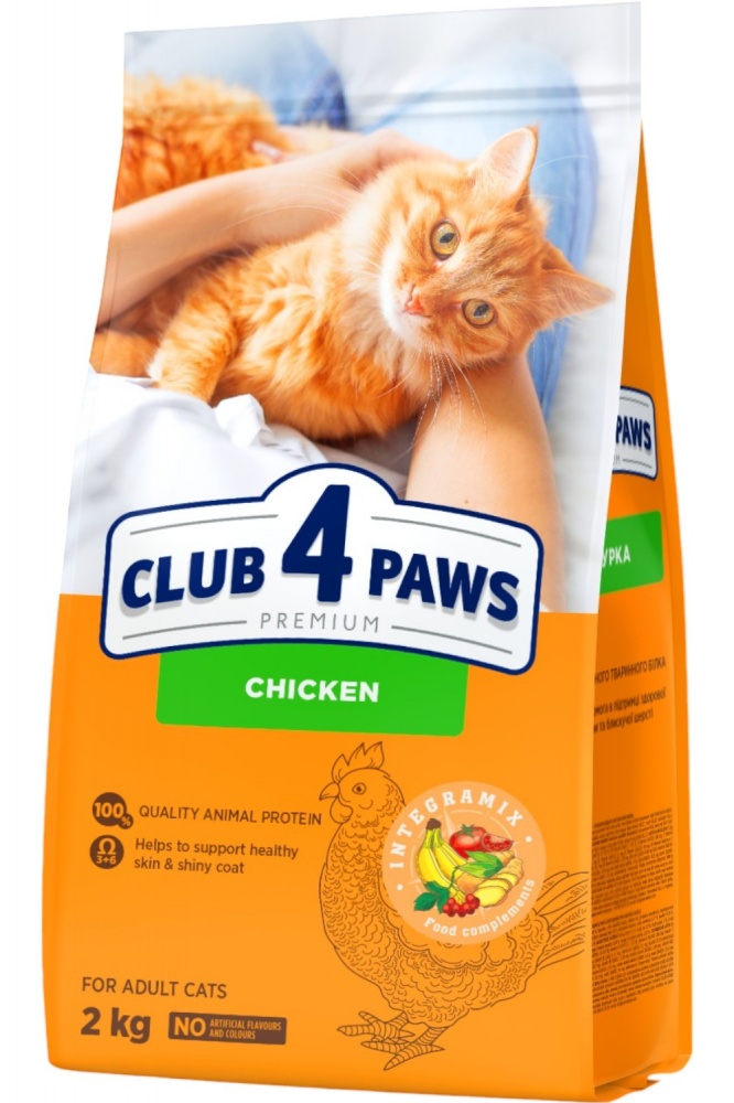 Корм сухий для котів Club 4 Paws з куркою 2 кг