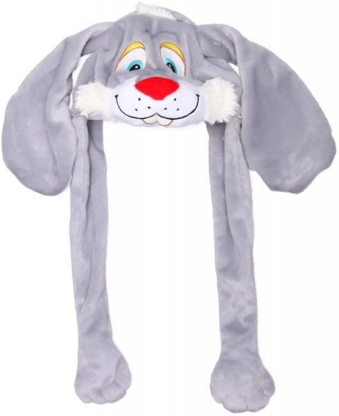 Шапочка карнавальная Зайчонок с вышивкой 52 см серый 