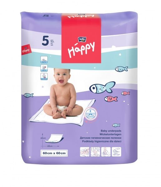 Пеленки одноразовые Bella Baby Happy 60х60 см белый BB-091-6005-002 