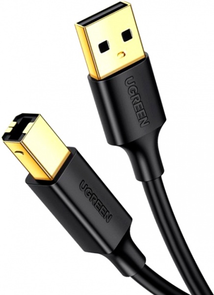 Кабель UGREEN US135 USB 2.0 AM to BM Print Cable 2 м black (20847) 