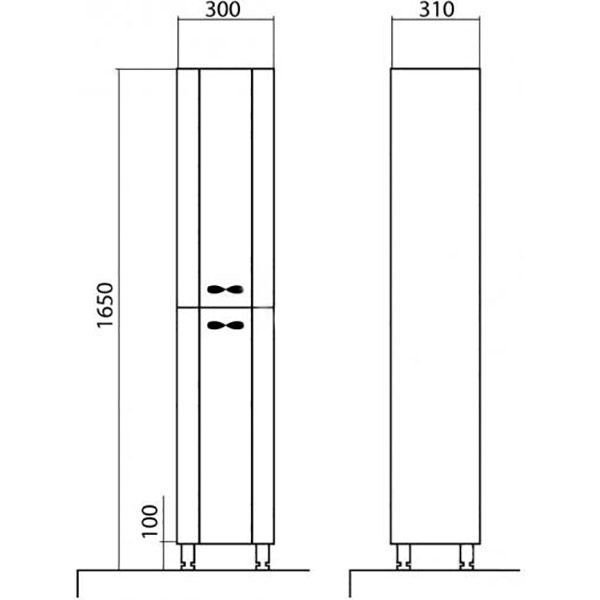Пенал напольный Aqua Rodos Анита R