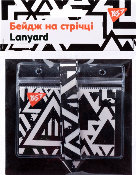 Бейдж горизонтальный на ленте Slash принт YES