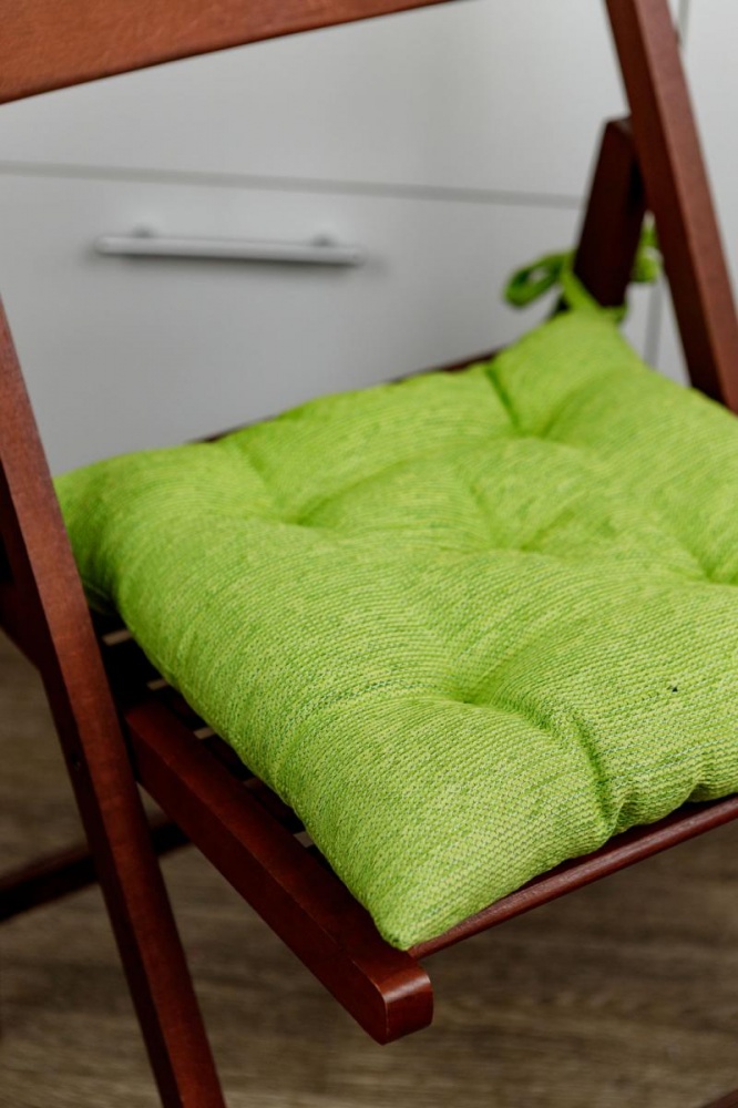 Подушка на стілець Chenilla салатова 40х40 см Прованс