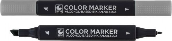Маркер художественный STA 3202 двусторонний 0.7 / 1-7 мм STA3202-CG5 холодный серый 5 