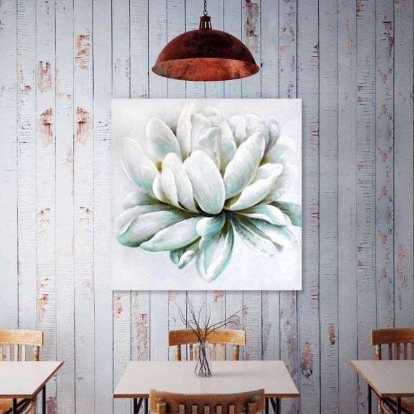 Репродукція на холсті Білий лотос 80x80 см 