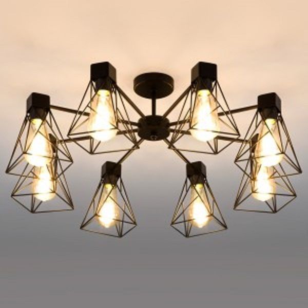 Люстра потолочная Strotskis Trappola 8x60 Вт E27 черный 70107/8 