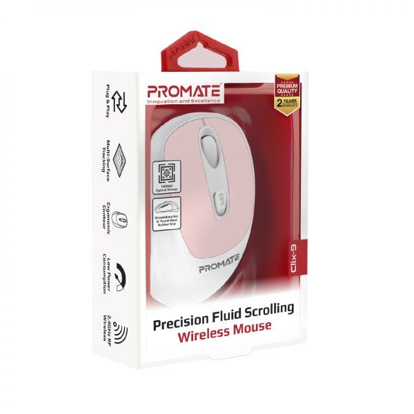 Мишка Promate Clix-9 Wireless Pink 