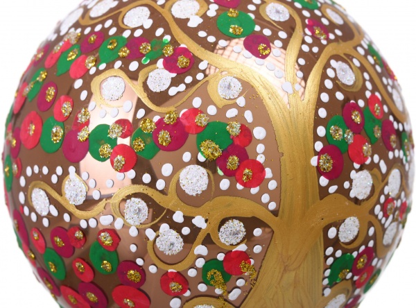 Шар новогодний Тенденция ручной работы d 100 мм красный