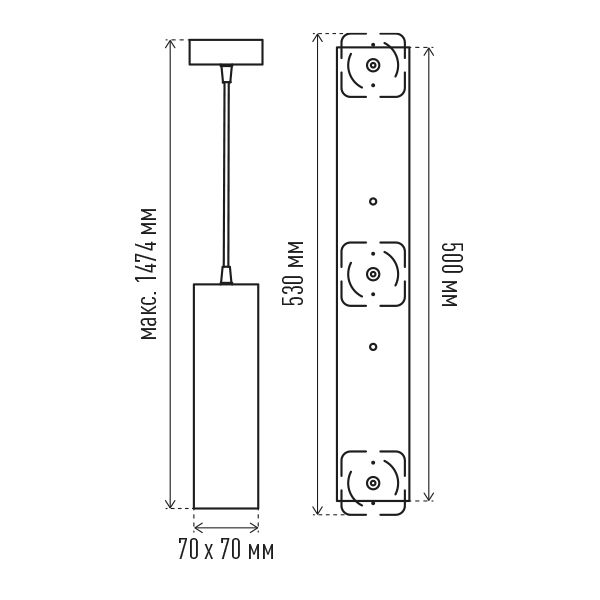 Светильник подвесной Точка Света СВБ-П-002-250-3S 3x8 Вт G5.3 белый 