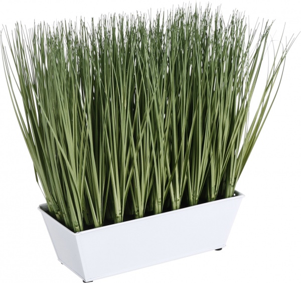 Растение декоративное Трава искусственная 28 см в металлическом горшке