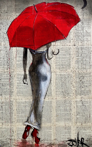 Репродукция Дама с красным зонтом 50x80 см Арт Фемелі 