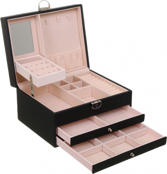 Шкатулка для украшений Royal case 22х18х13 см черная