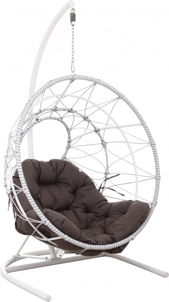 Кресло-кокон Сфера плетение орегон светло-серый