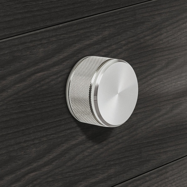 Мебельная ручка кнопка Hafele d50 h30 на одно отверстие мм 106.70.411 матовый никель