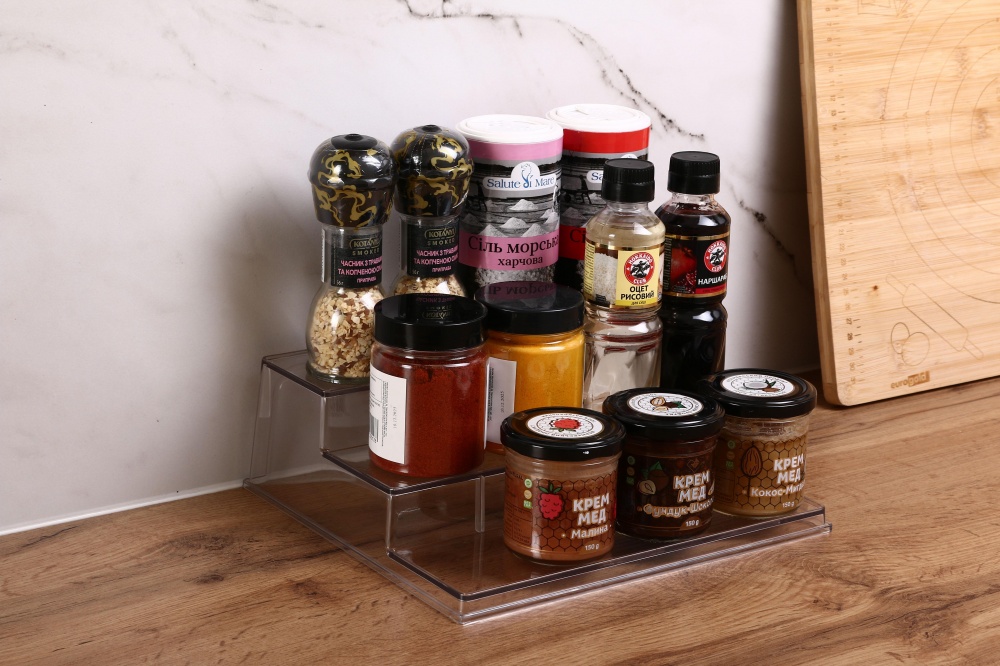 Органайзер для специй Flamberg 3-ярусный прозрачный 25х23,5х10,5 см